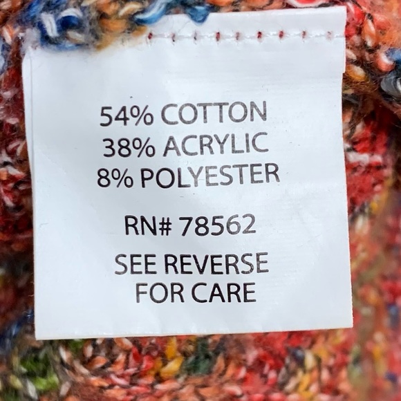 Rainbow Knit Y2k Open Knit Scoop Neck Long Sleeve Funky Pullover Sweater Medium - Picture 6 of 7